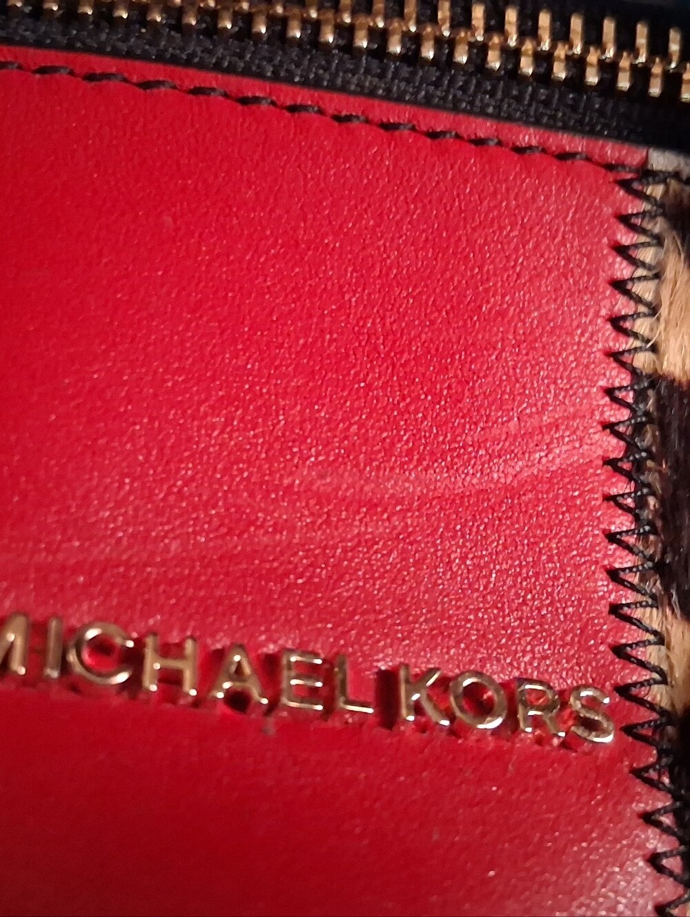 Michael Kors STANTON MED Animal Print Calf Hair Leather Barrel BAG